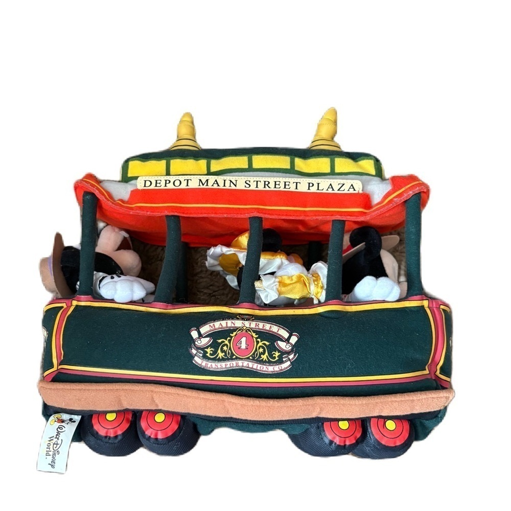 12" Disney Main Street Trolley Bean Bag Set With Tag Walt Disney World Mickey